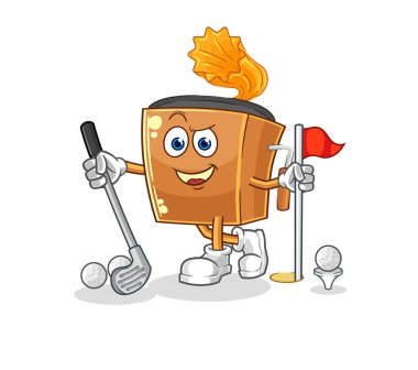 the record player playing golf vector. cartoon characte