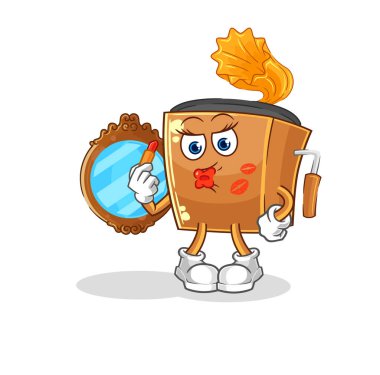 the record player make up mascot. cartoon vecto