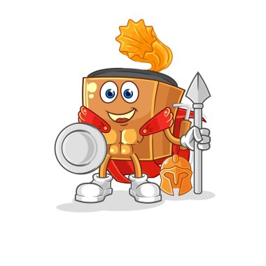 the record player spartan character. cartoon mascot vecto