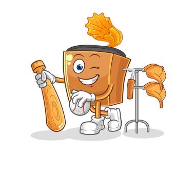 the record player playing baseball mascot. cartoon vecto