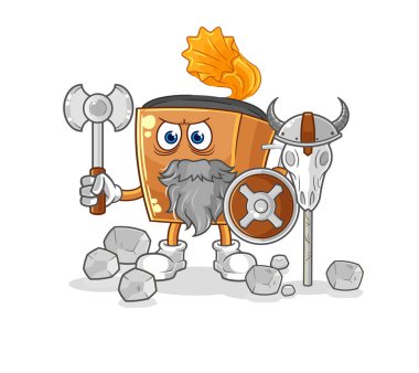 the record player viking with an ax illustration. character vecto