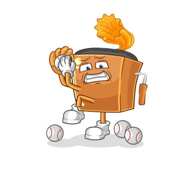 the record player baseball pitcher cartoon. cartoon mascot vecto