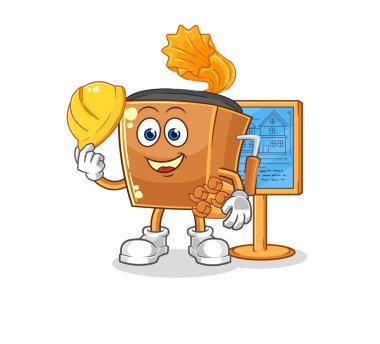 the record player Architect illustration. character vecto