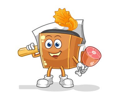 the record player Butcher illustration. character vecto