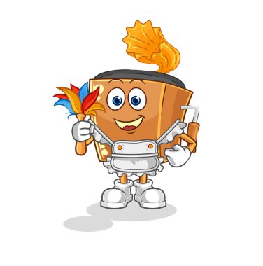 the record player maid mascot. cartoon vecto