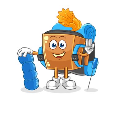 the record player go camping mascot. cartoon vecto