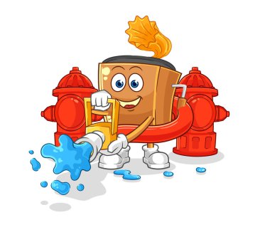 the record player firefighter vector. cartoon characte