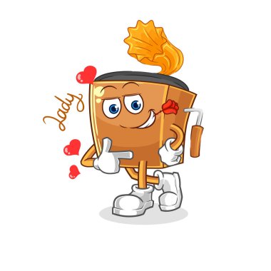 the record player flirting illustration. character vecto