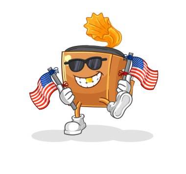 the record player american youth cartoon mascot vecto