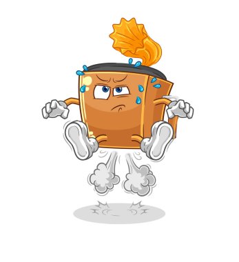 the record player fart jumping illustration. character vecto