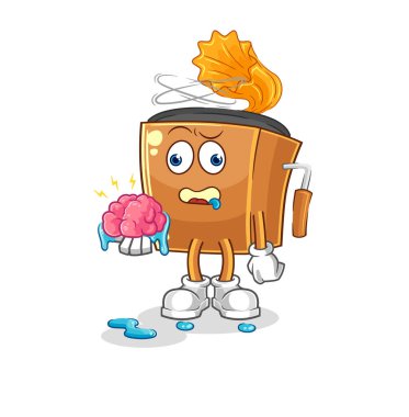 the record player no brain vector. cartoon characte