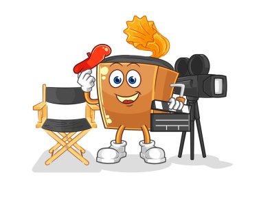 the record player director mascot. cartoon vecto