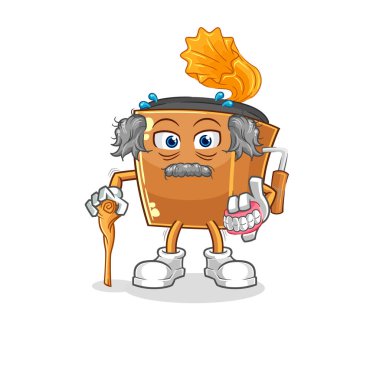 the record player white haired old man. character vecto