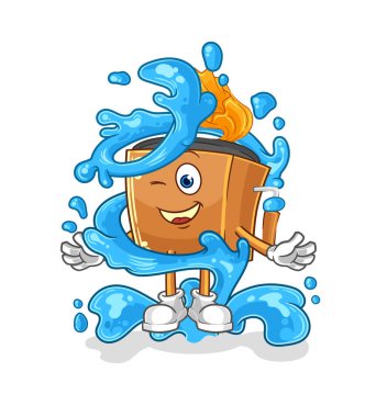 the record player fresh with water mascot. cartoon vecto