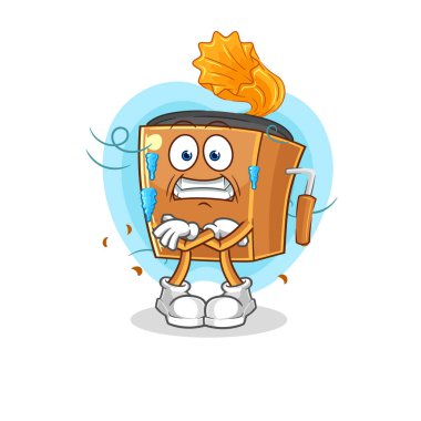 the record player cold illustration. character vecto