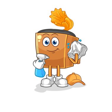 the record player cleaner vector. cartoon characte