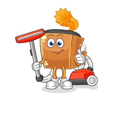 the record player clean with a vacuum . character vecto