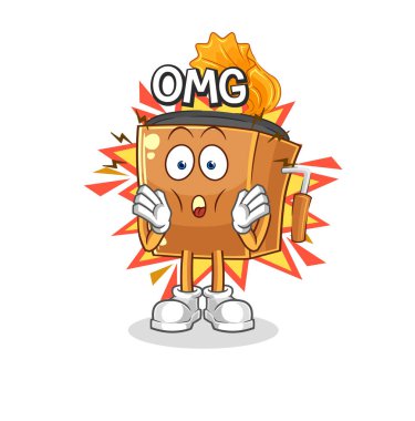 the record player Oh my God vector. cartoon characte