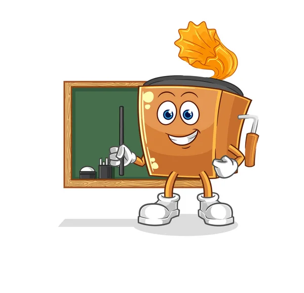 Record Player Teacher Vector Cartoon Characte — Stockvector