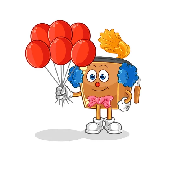 Record Player Clown Balloons Vector Cartoon Characte — Stock Vector