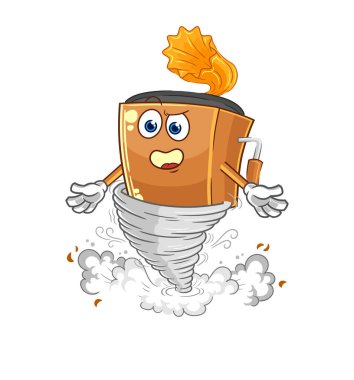 the record player in the tornado cartoon character vecto