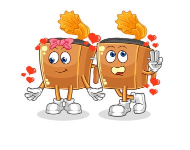 the record player dating cartoon. character mascot vecto