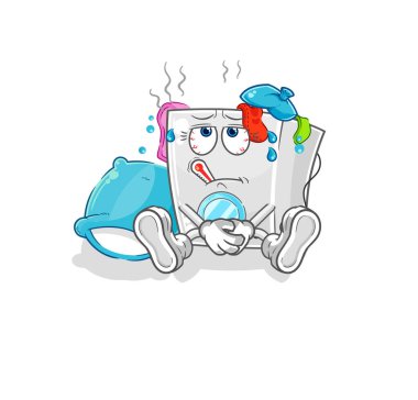 washing machine sick vector. cartoon characte