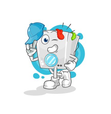 washing machine young boy character cartoo