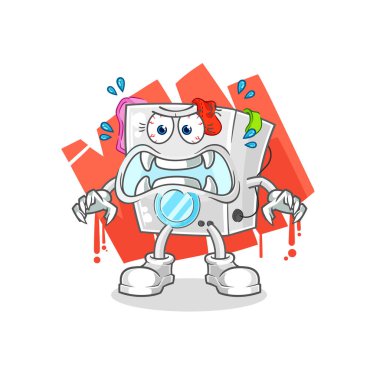 washing machine monster vector. cartoon characte