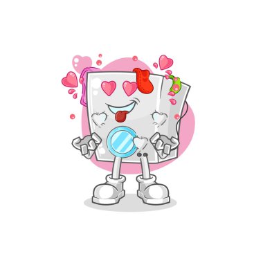 washing machine fallin love vector. cartoon characte