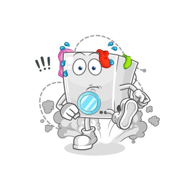 washing machine running illustration. character vecto