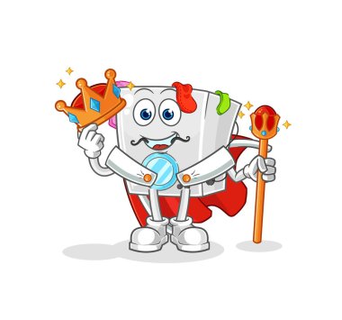 washing machine king vector. cartoon characte