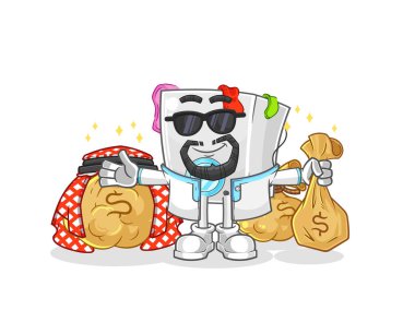 washing machine rich arabian mascot. cartoon vecto