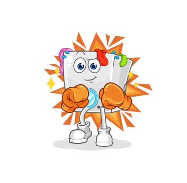 washing machine boxer character. cartoon mascot vecto