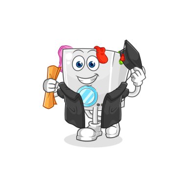 washing machine graduation vector. cartoon characte