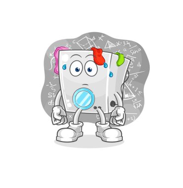 washing machine thinking hard vector. cartoon characte