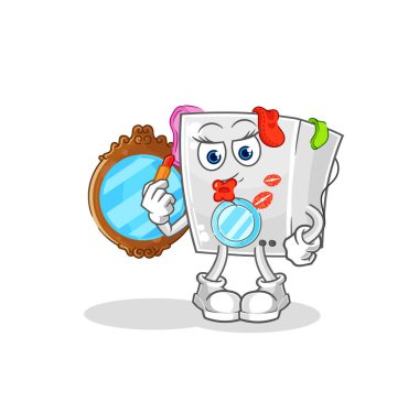 washing machine make up mascot. cartoon vecto