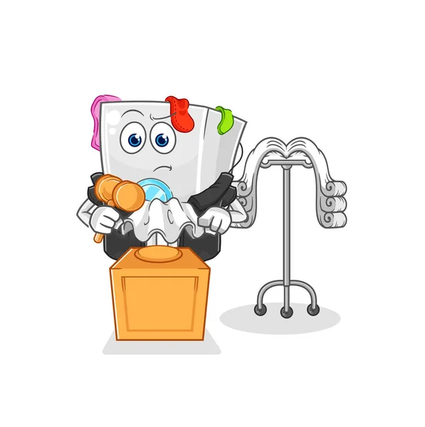 Washing Machine Judge Holds Gavel Character Vecto — Image vectorielle