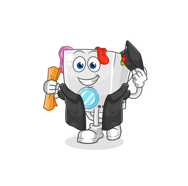 Washing Machine Graduation Vector Cartoon Characte — Vector de stock