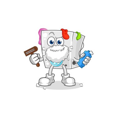 washing machine shave facial hair vector. cartoon characte