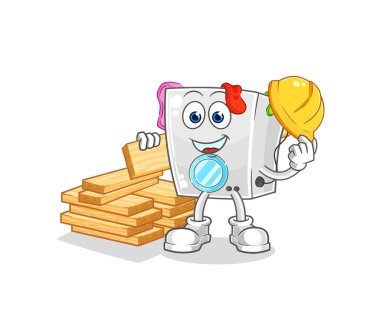 Çamaşır makinesi üreticisi vektörü. karikatür