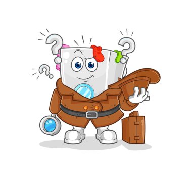 Çamaşır makinesi dedektif vektörü. karikatür