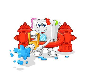 Çamaşır makinesi itfaiyecisi vektörü. karikatür