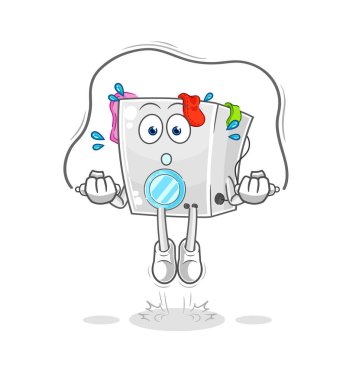 çamaşır makinesi ip atlama egzersizi. karakter vektosu