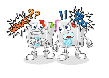 çamaşır makinesi karikatür vektosu tartışıyor.