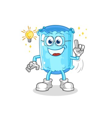 Destek yastığının bir fikir karikatürü var. maskot vektosu