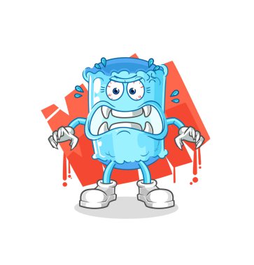 Yastık canavarı vektörü. karikatür