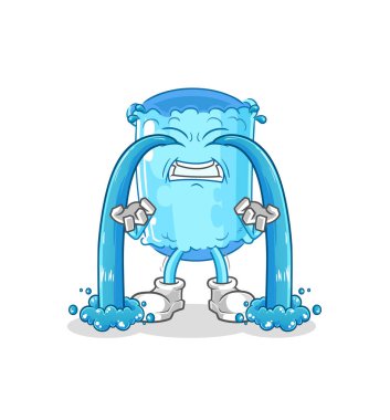 Yedek yastık ağlayan illüstrasyon. karakter vektosu