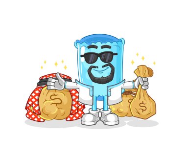 Yedek yastık, zengin Arap maskotu. çizgi film vektosu