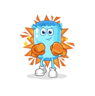 Yastık boksörü karakteri. karikatür maskotu vektosu